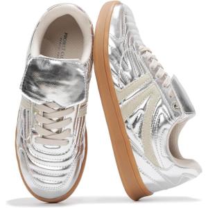 Project Cloud Womens Sneakers – Memory Foam Casual Shoes for Women Footwear Lace Up Women’s Fashion Sneakers – Non-Slip Comfortable Trendy Shoes Womens (Madrid)(Silver)