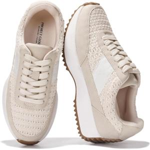 Project Cloud Womens Sneakers – Memory Foam Insole and Lightweight Spring Shoes – Non-Slip Lace Up Trendy Shoes – Fashion Sneakers for Women 2025(Beige)