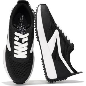 Project Cloud Womens Sneakers – Memory Foam Insole and Lightweight Spring Shoes – Non-Slip Lace Up Trendy Shoes – Fashion Sneakers for Women 2025(Black)
