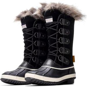 Project Cloud Womens Snow Boots – 100% Genuine Leather Memory Foam Insole Fur Mid-Calf Winter Snow Boots for Women Footwear – Lightweight Non-Slip Outdoor Shoes (Ventura)(Black)