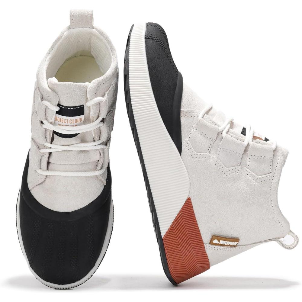 imageProject Cloud Waterproof Snow Boots for Women  Memory Foam Insole NonSlip Womens Snow Boots ampamp Winter Shoes with Shoe Lace  Lightweight Indoor Outdoor ShoesCreamsport Upper