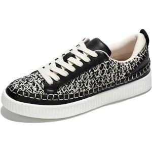 Project Cloud Sneakers for Women – Memory Foam Shoes for Women Lace-Up Women’s Fashion Sneakers Non-Slip Womens Trendy Shoes (Lona)(Black)