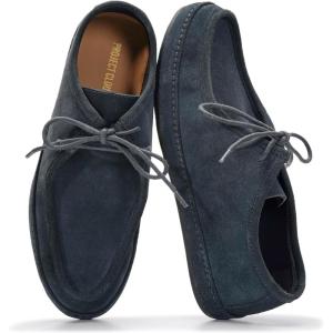 Project Cloud 100% Genuine Leather Mens Shoes – Lace-Up Loafers for Men with Memory Foam – Lightweight & Non Slip Shoes for Men for Everyday Wear (Denver)(Navy Suede)