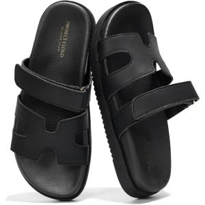 Project Cloud Genuine Leather Womens Sandals – Stylish & Comfy Sandals for Women Footwear with Memory Foam Insole – Slip-Resistant Slides for Women (Mayven)(Black)