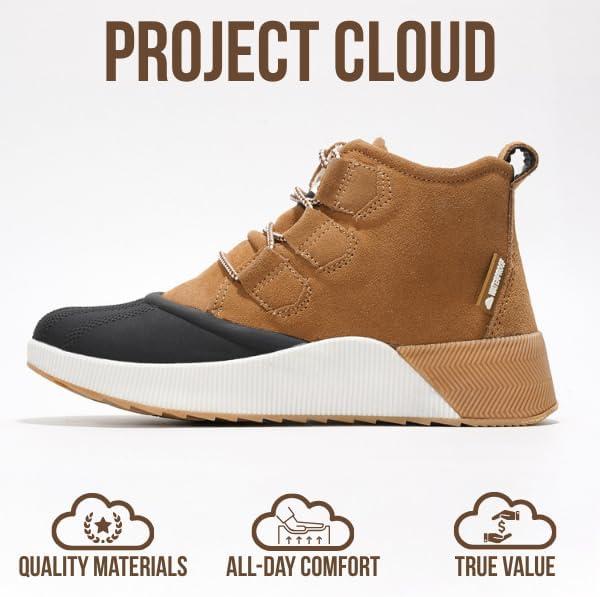 imageProject Cloud Waterproof Snow Boots for Women Memory Foam Insole NonSlip Womens Snow Boots amp Winter Shoes RhianonCamelsport Upper