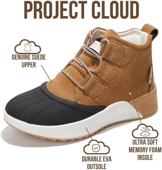 imageProject Cloud Waterproof Snow Boots for Women Memory Foam Insole NonSlip Womens Snow Boots amp Winter Shoes RhianonCamelsport Upper