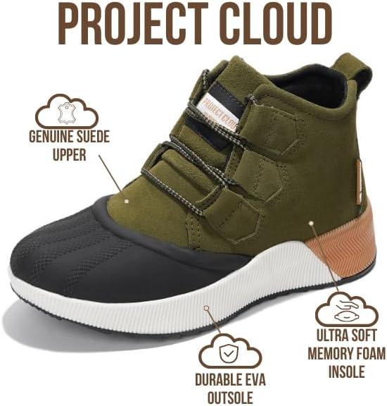 imageProject Cloud Waterproof Snow Boots for Women Memory Foam Insole NonSlip Womens Snow Boots amp Winter Shoes RhianonOlivesport Upper