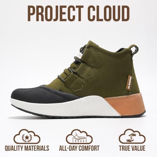 imageProject Cloud Waterproof Snow Boots for Women Memory Foam Insole NonSlip Womens Snow Boots amp Winter Shoes RhianonOlivesport Upper