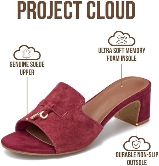 imageProject Cloud 100 Genuine Leather Sandals Women Footwear Memory Foam Insole amp NonSlip Women Sandals Dressy Lightweight Womens Heels Sandals Slides for Women 2026 MonacoSangrias Suede